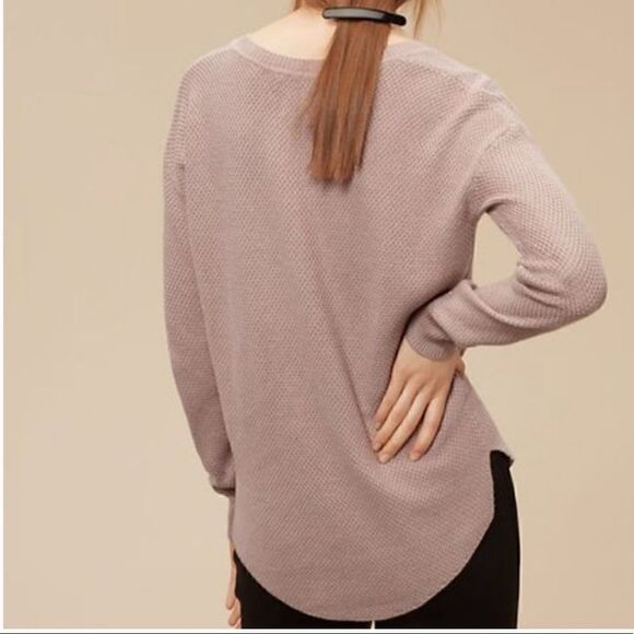 ARITZIA Wilfred Galois Silk Cashmere Sweater Top in Heather Quarry ~ size XXS - Picture 2 of 16